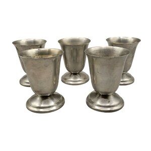 Continental Silver Co Pewter Goblets Communion Wine Cups #978 Set of 5